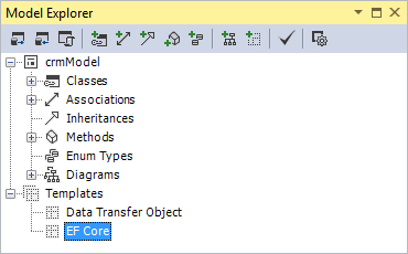 Templates for C# and VB code generator in the Model Explorer window