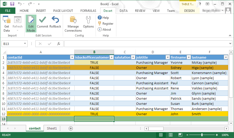 Windows 10 Excel Add-in for Dynamics CRM full