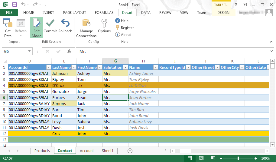 Windows 8 Excel Add-in for Salesforce full