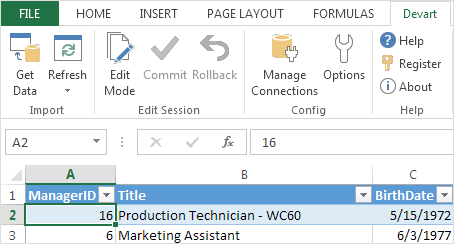 SQLite Excel Add-In by Devart screenshot