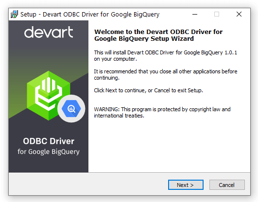 Devart ODBC Driver for Google BigQuery Windows 11 download
