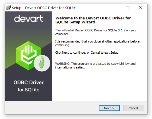 Windows 10 Devart ODBC Driver for SQLite full