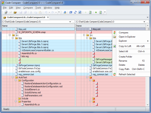 Old UI of Folder Comparison