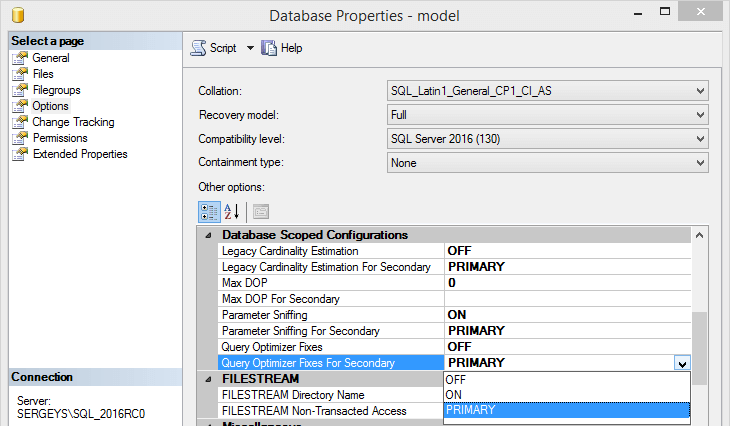 Database Scoped Configurations