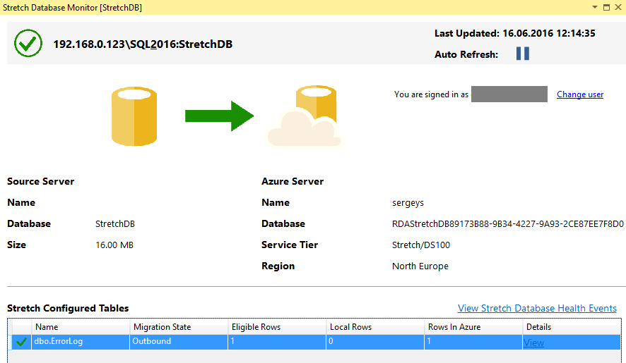 Data migration to Azure Server