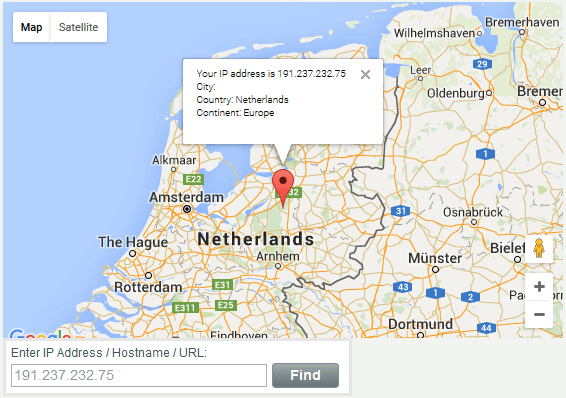 IP address and the exact location
