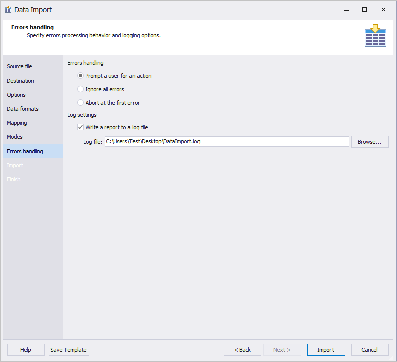 errors handling