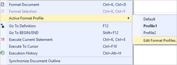Formatting profiles