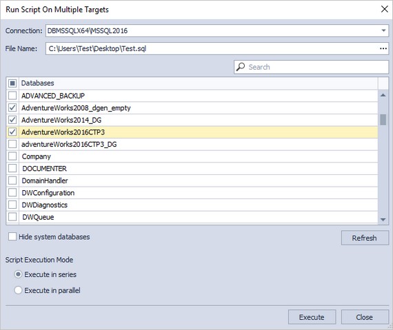 Run script on multiple databases