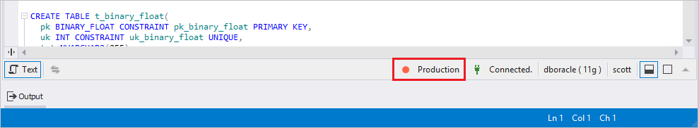The production status is highlighted with red color
