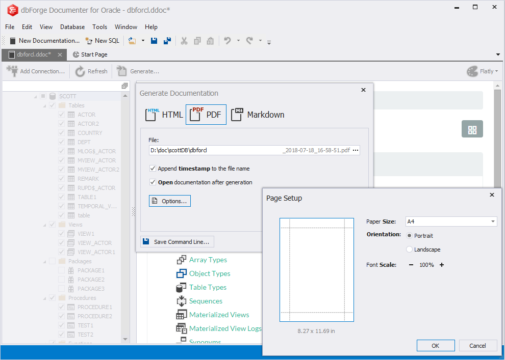 Pick from HTML, PDF, and Markdown to create documentation
