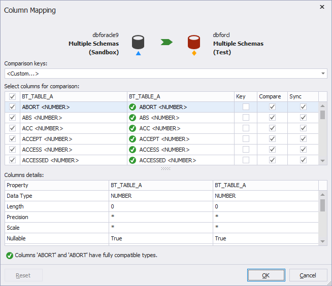 Extended options of column mapping