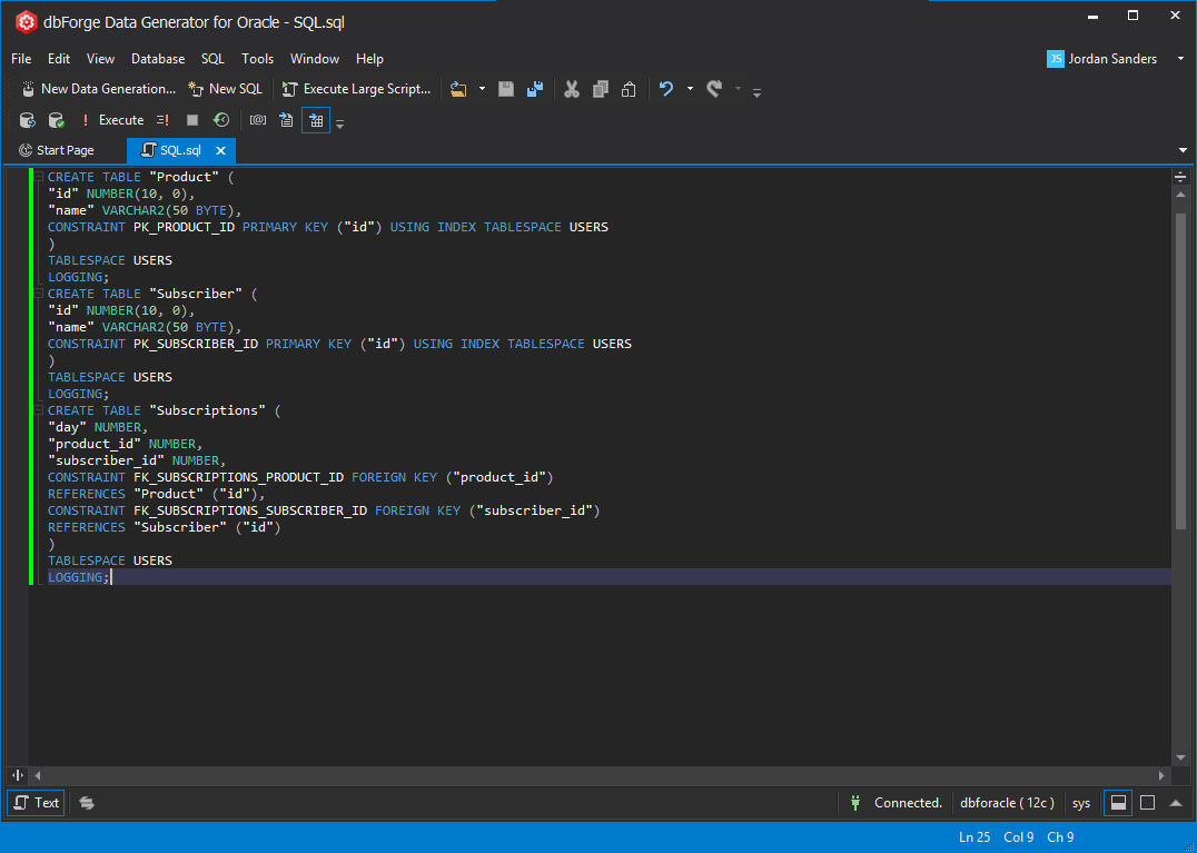 Create Tables