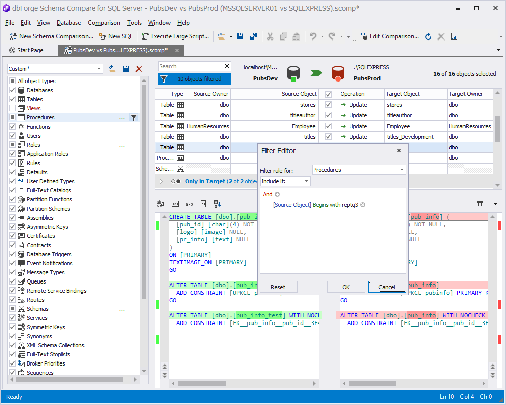 Filter Editor in action