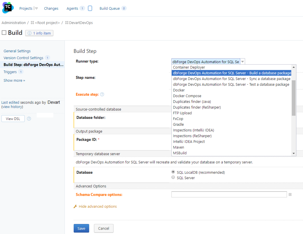 dbForge DevOps Automation for SQL Server Plug-in