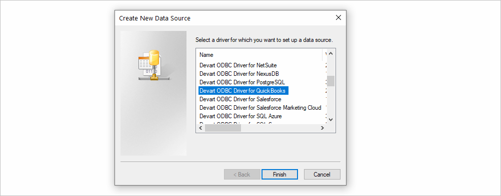 Create New Data Source for QuickBooks