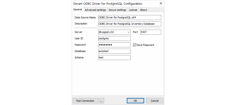 Parameter des ODBC-Verbindungsstrings