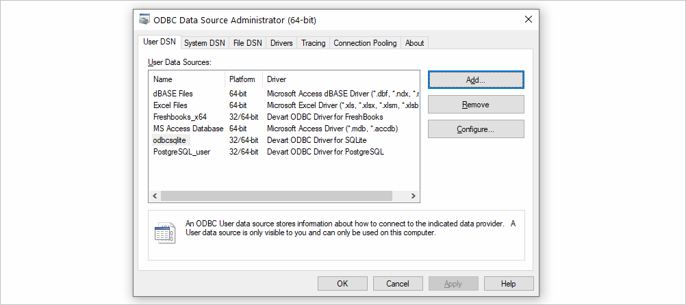 ODBC-Datenquellen-Administrator