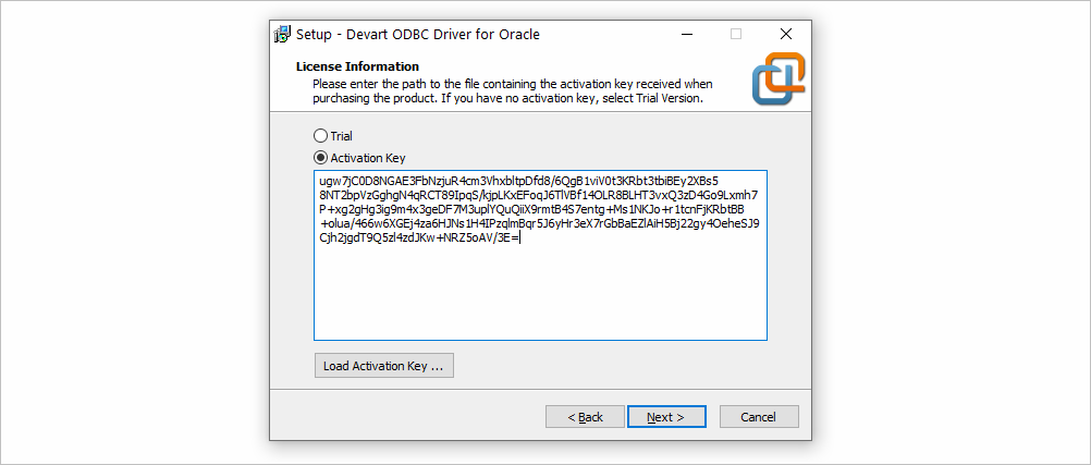 Lizenzschlüssel für den ODBC-Treiber für Windows eingeben