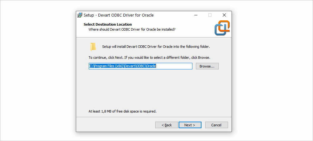 ODBC-Treiber für Windows – Installationspfad