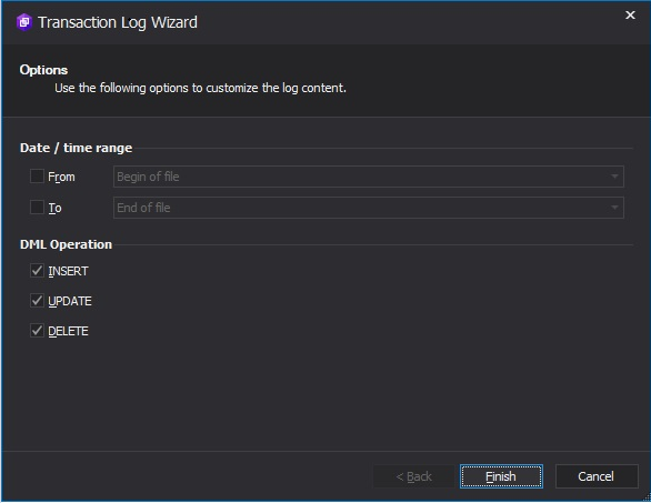 modifying the transaction log