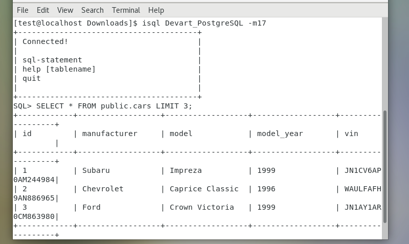 Retrieve data through ODBC on CentOS