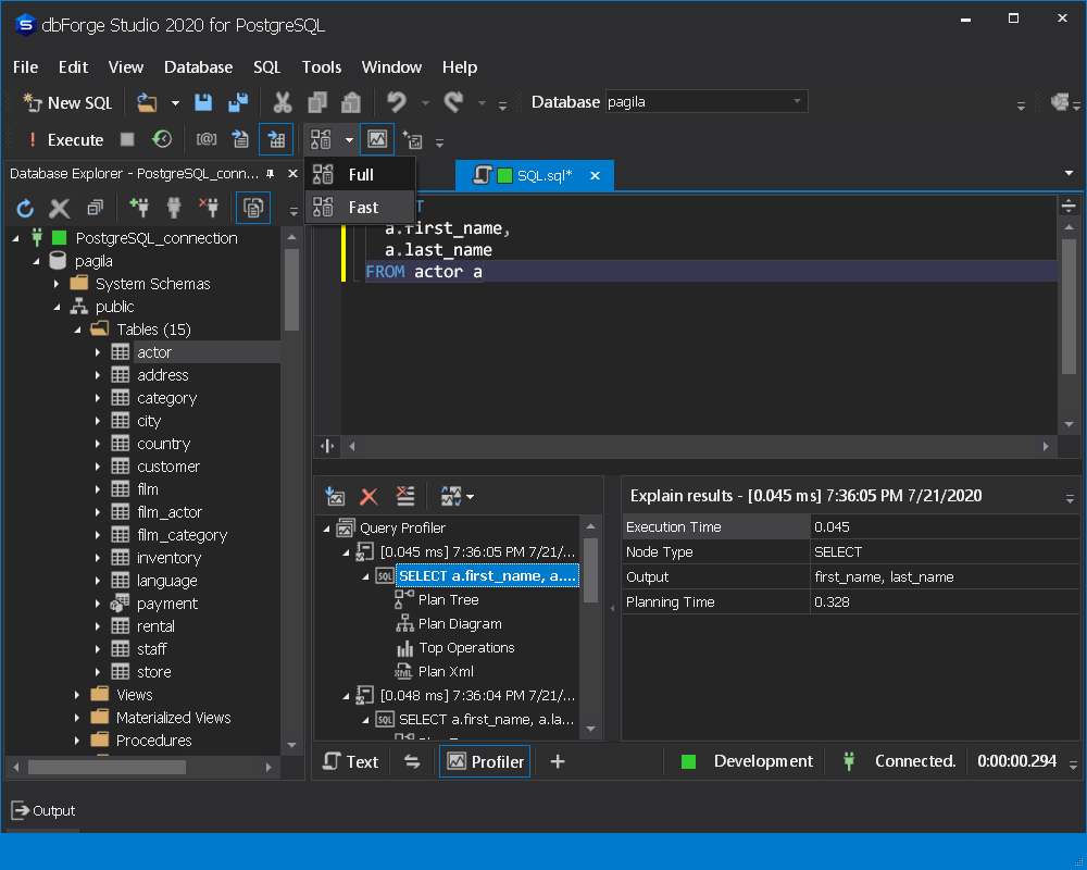 Query profiler improvements
