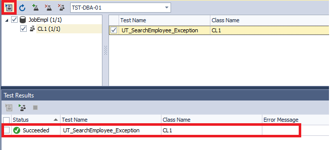 The unit test has been successful