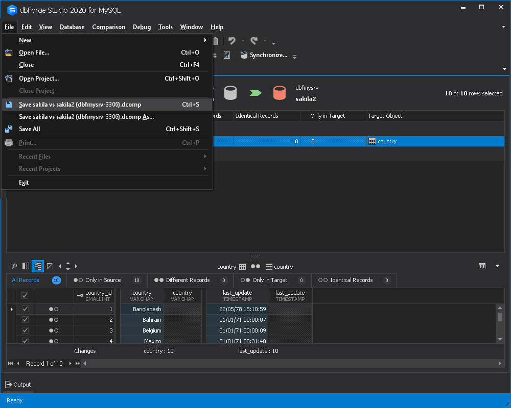 DevOps automation with dbForge Studio for MySQL