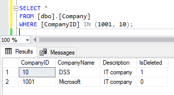 The SELECT statement that shows the newly added and changed data