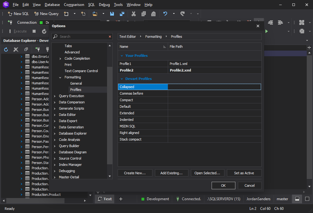 dbForge Studio for SQL Server 6.0 - new formatting profiles