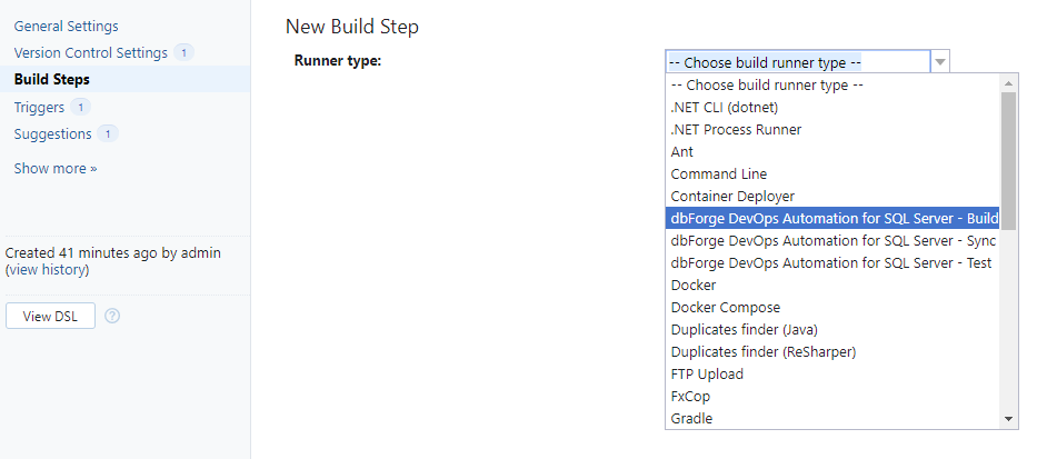 How to setup TeamCity pipeline - New Build step