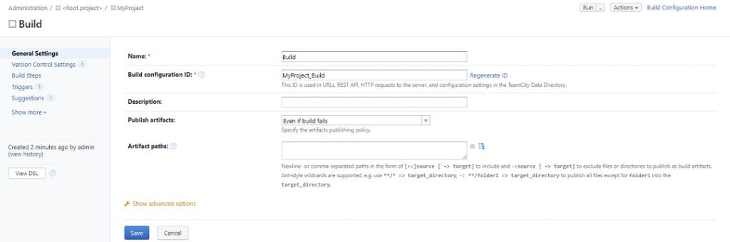 TeamCity CI tool - build step