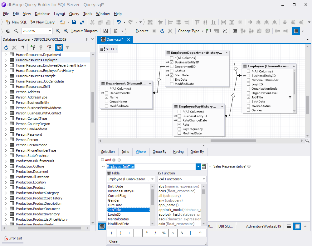 Set the condition to include specific data