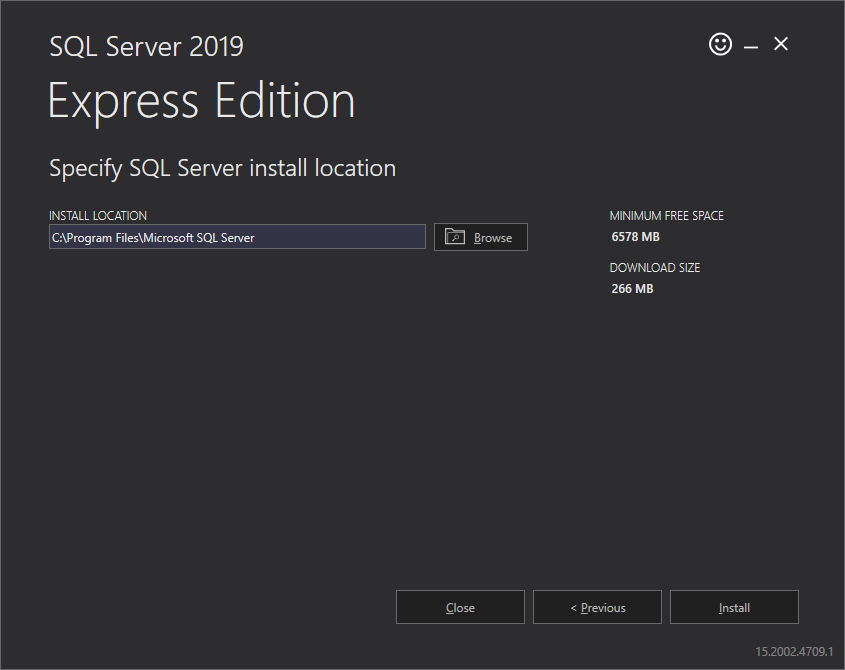 Indicate the location for the install package in the installer