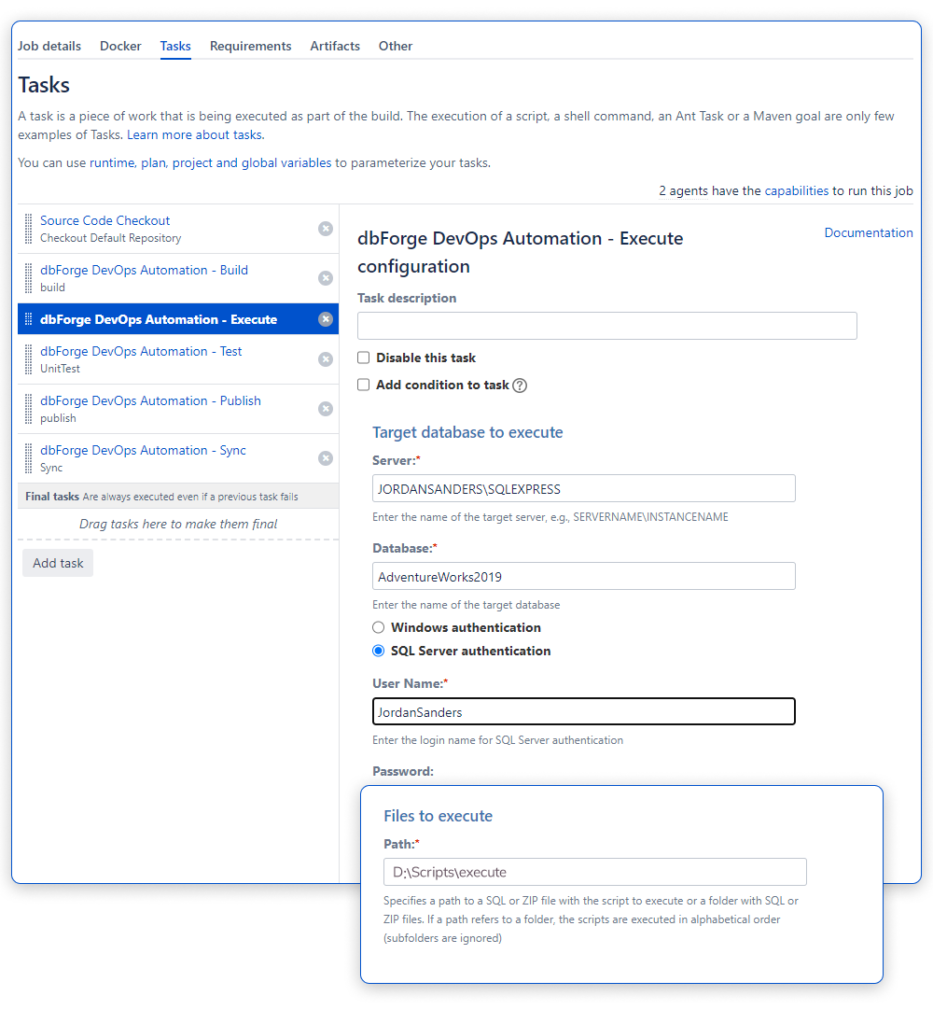 dbForge Studio for SQL Server - DevOps Automation Execute Step added