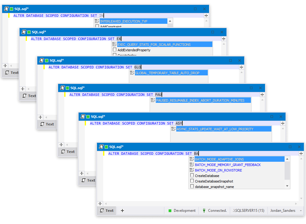dbForge Studio for SQL Server 6.1 - support for ALTER DATABASE SCOPED CONFIGURATION