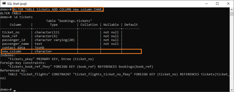 PostgreSQL ADD COLUMN - Add One or Multiple Columns To a Table