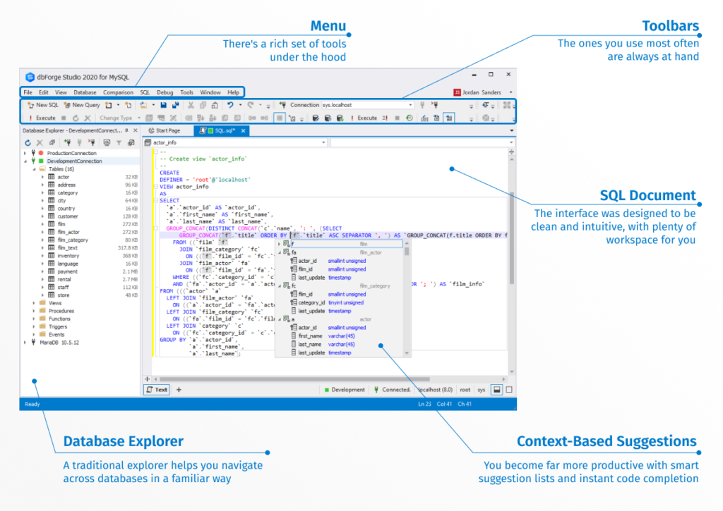 dbForge Studio - best IDE for MySQL