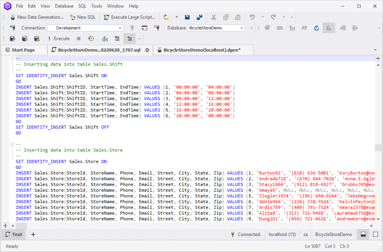 Generate Test Data for SQL Server - using dbForge Data Generator