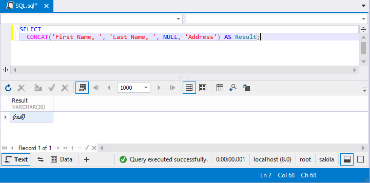 MySQL CONCAT() NULLs