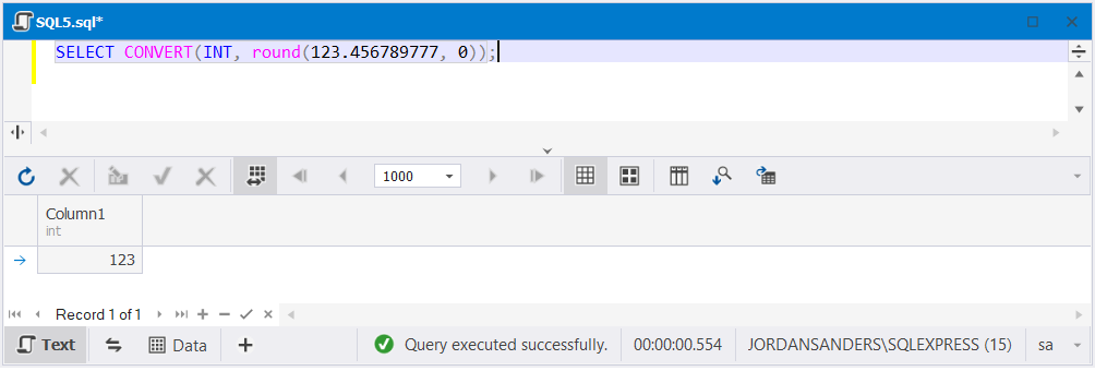 Convert money data types