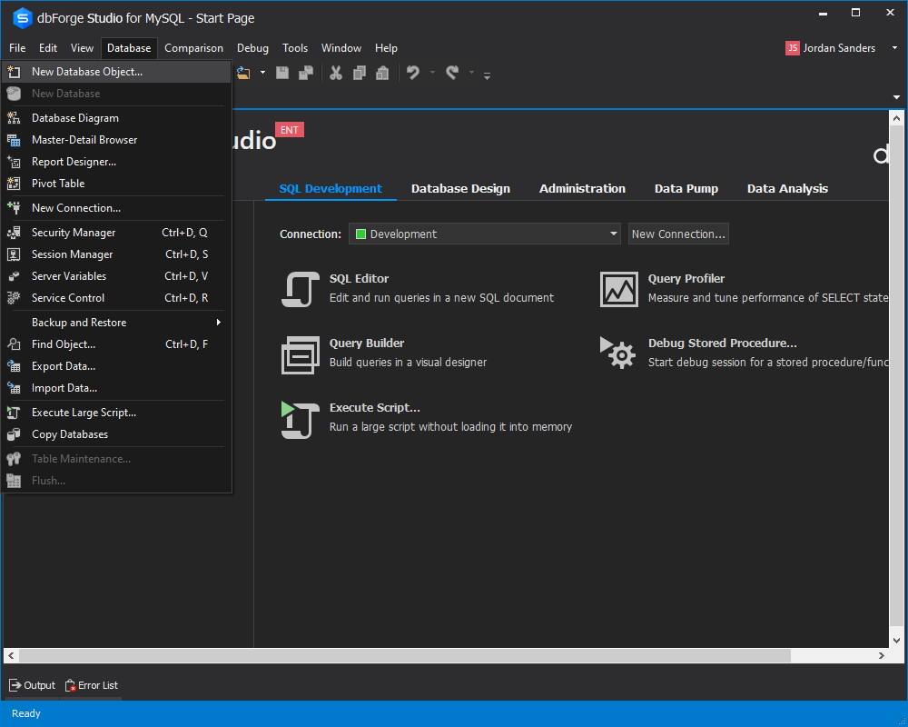 create new database object