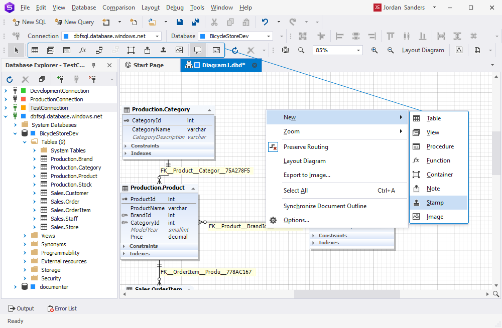 A screenshot of dbForge Studio for SQL Server