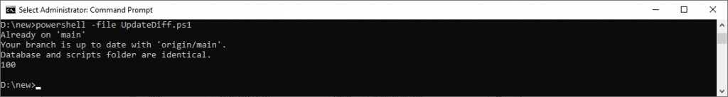 A database and the scripts folder are identical