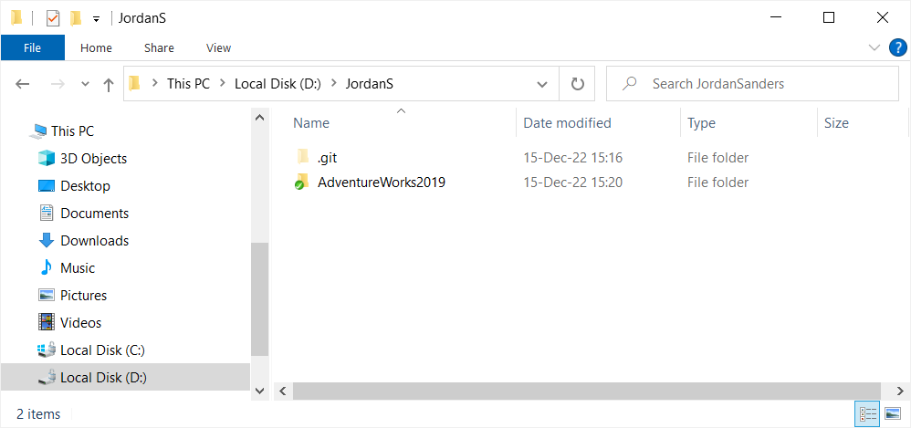 AdventureWorks2019 database scripts folder