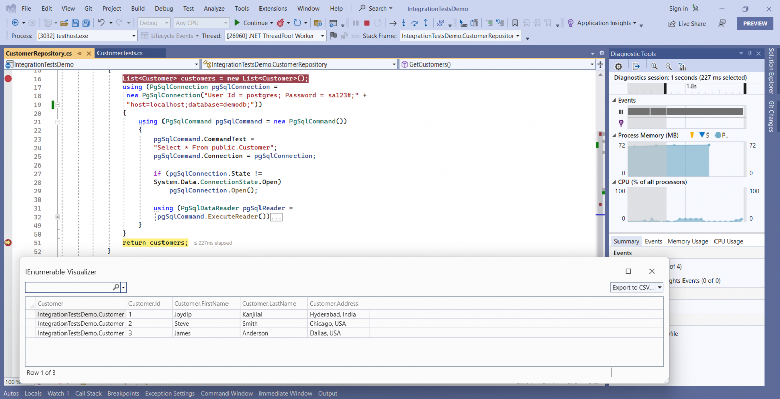 Integration Testing in ASP.NET 6 Core using PostgreSQL