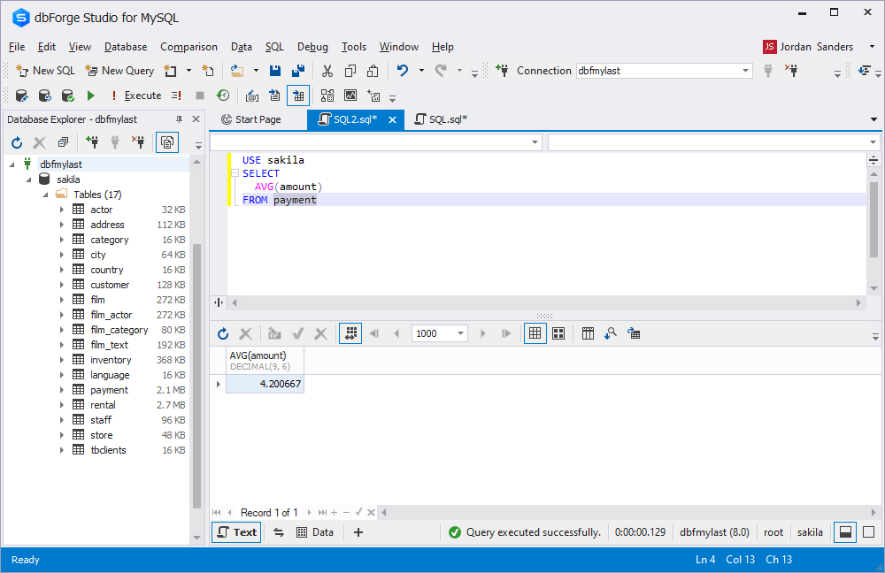 Use dbForge Studio for MySQL to run ChatGPT query in MySQL