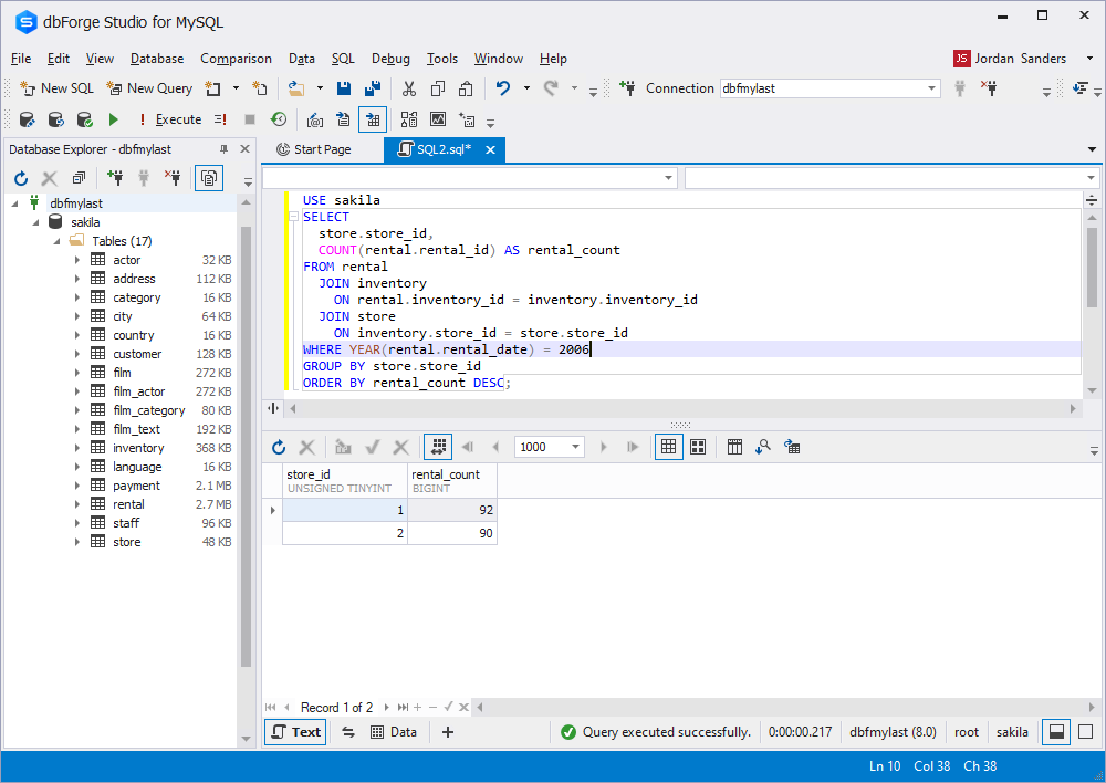 Using dbForge Studio for MySQL to execute ChatGPT queries
