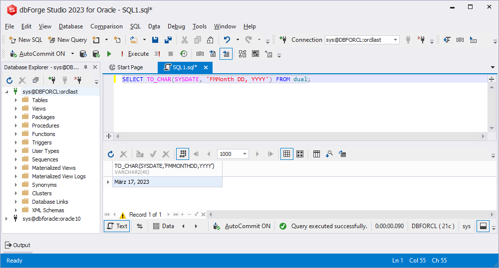 Change date language in Oracle